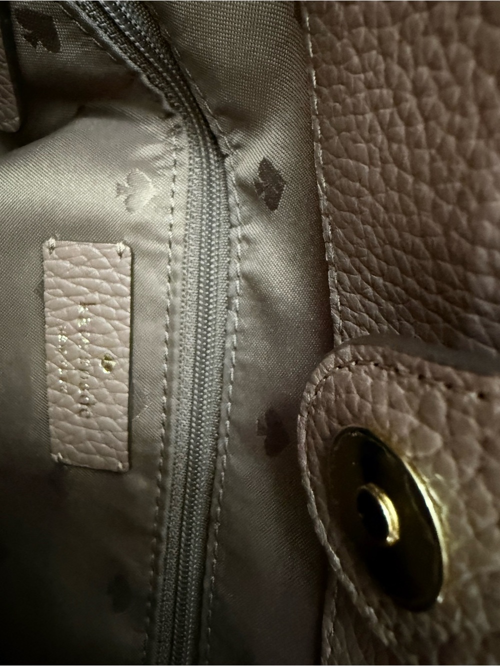 Kate Spade Mauve  & Dark Mauve Pebbled Leather Shoulder Bag 10 1/2” x 13”. - Picture 6 of 9